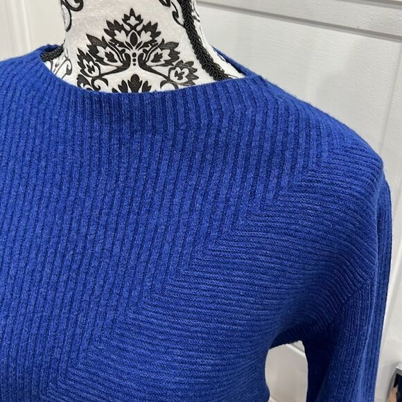 Cobalt Blue Sweater Poetry Chunky Knit Zip Up Sweater with Pockets - Picture 11 of 12